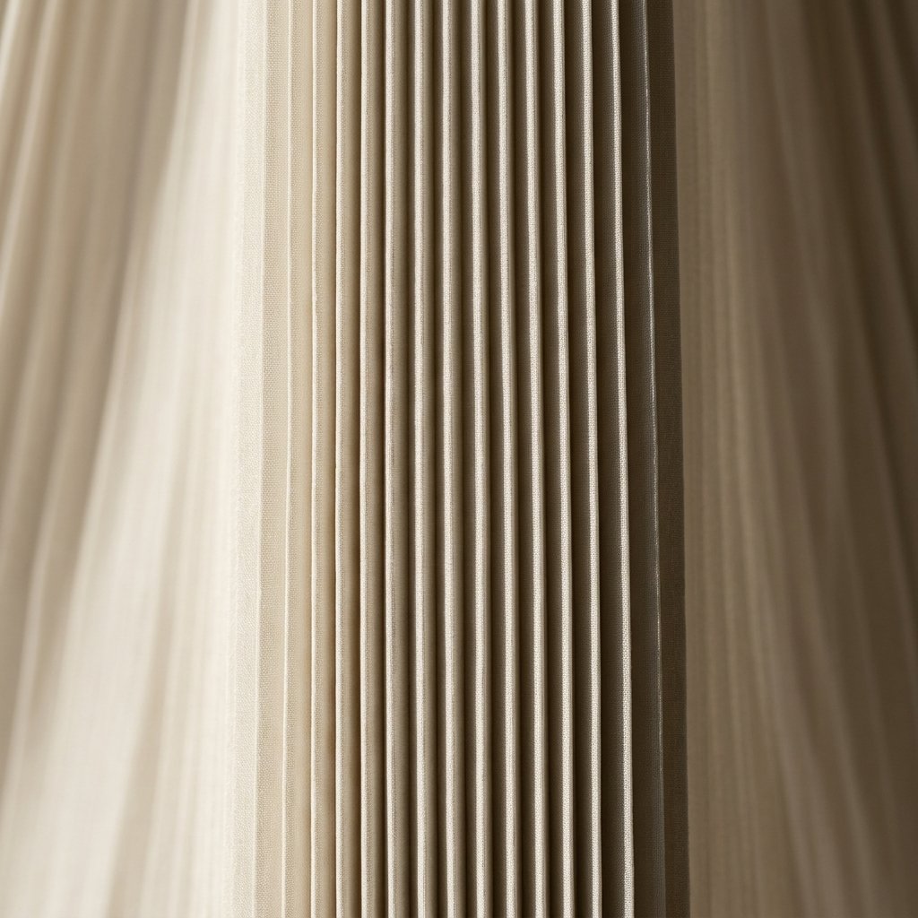 Pleated silk-blend fabric detail in oat tones