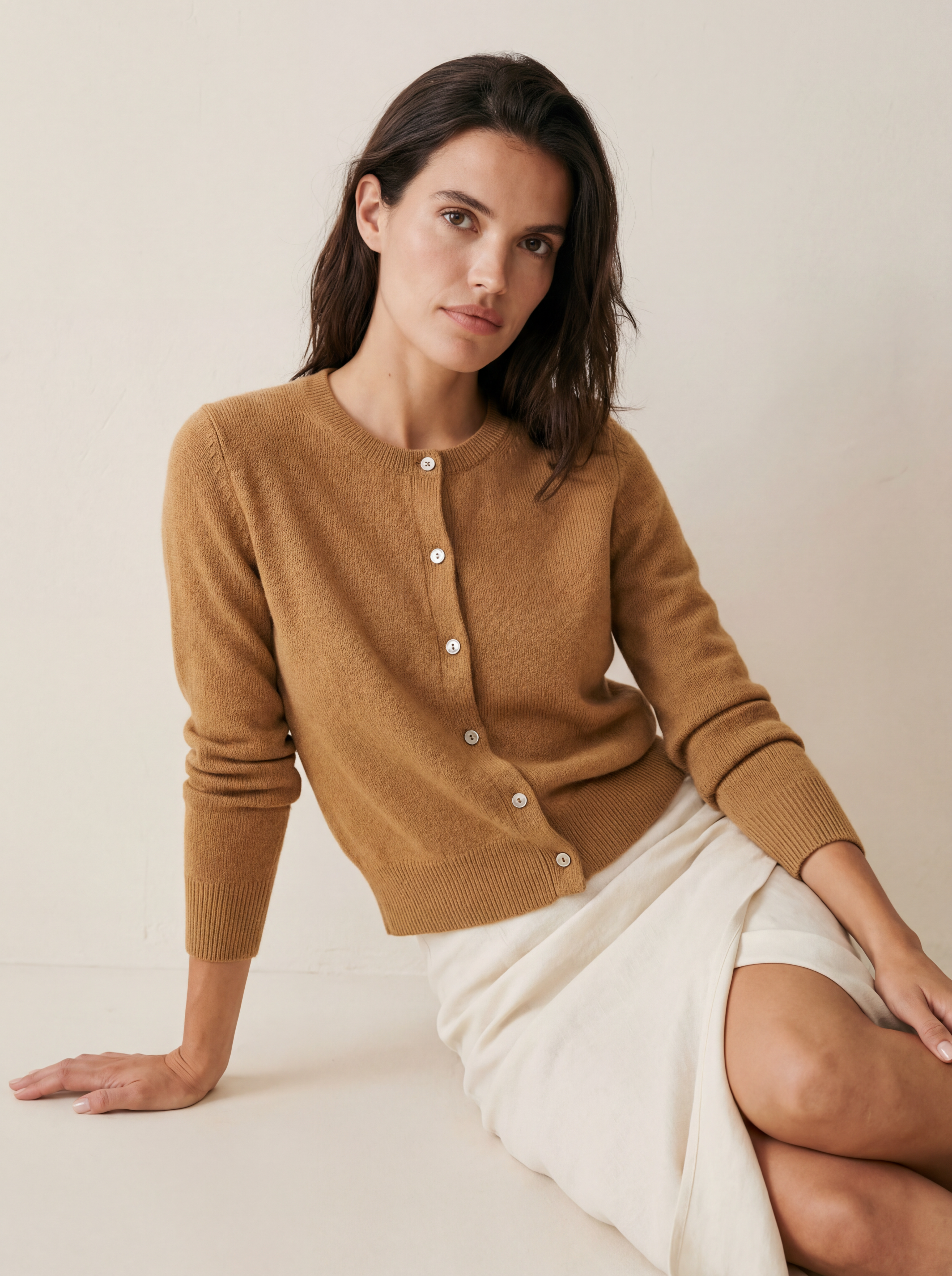 Knitwear — camel cashmere cardigan