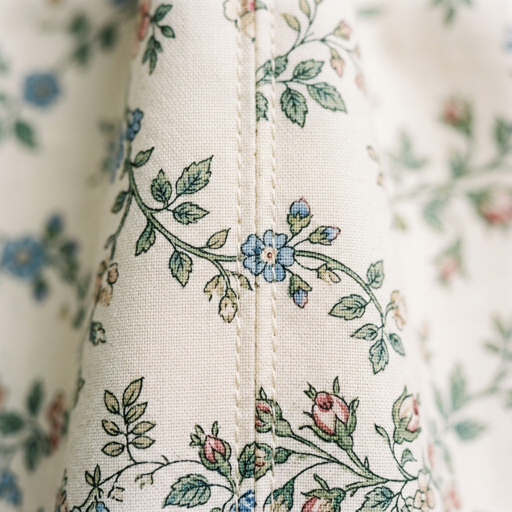 Placement print on womenswear — pattern engineered to align precisely across seams and hems